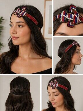 Beaded boho stretchy headband NWT